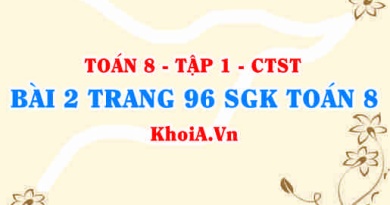 Bài 2 trang 96 SGK Toán 8 Tập 1 Chân trời sáng tạo